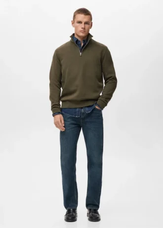 Regular-Fit-Sweatshirt aus Baumwolle mit Reißverschluss