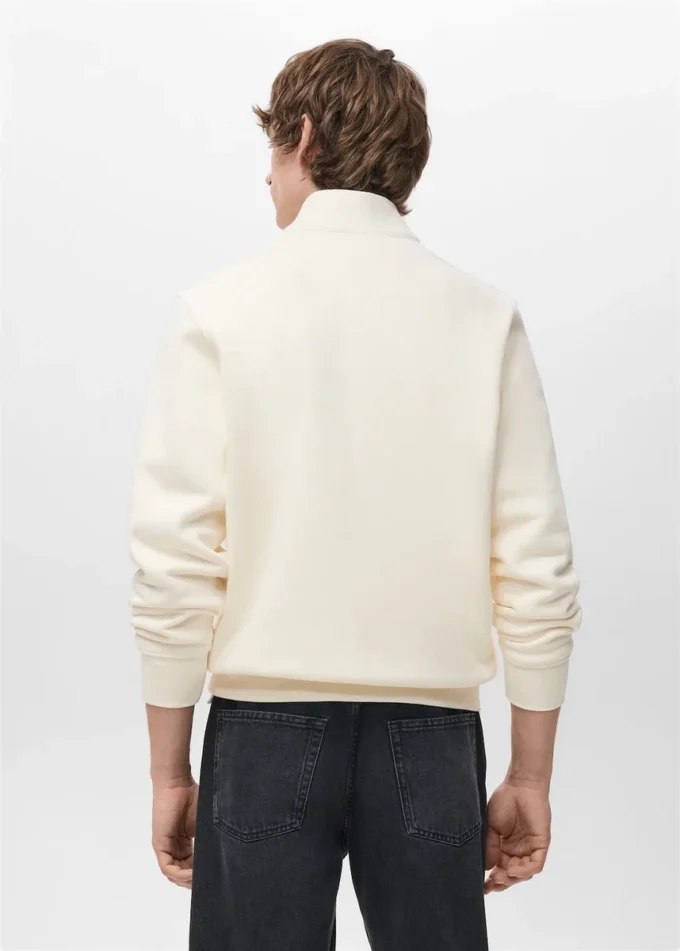 Regular-Fit-Sweatshirt aus Baumwolle mit Reißverschluss