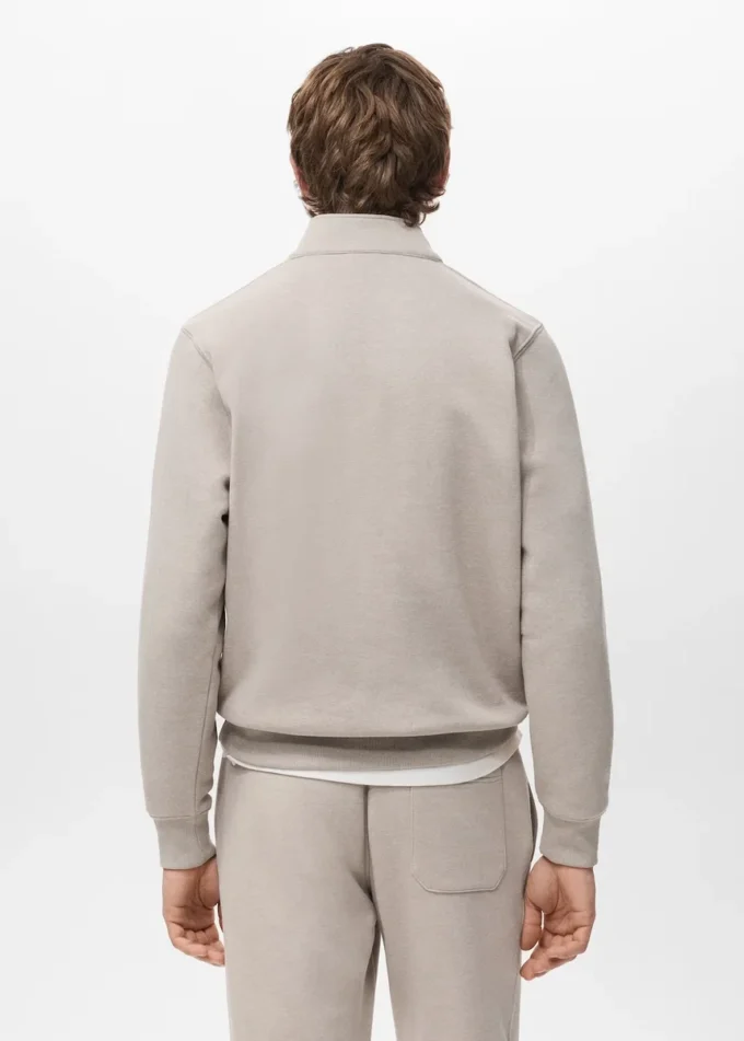 Regular-Fit-Sweatshirt aus Baumwolle mit Reißverschluss