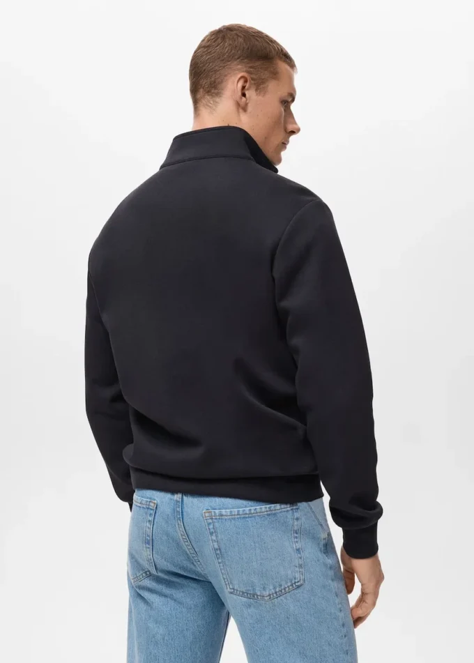 Regular-Fit-Sweatshirt aus Baumwolle mit Reißverschluss