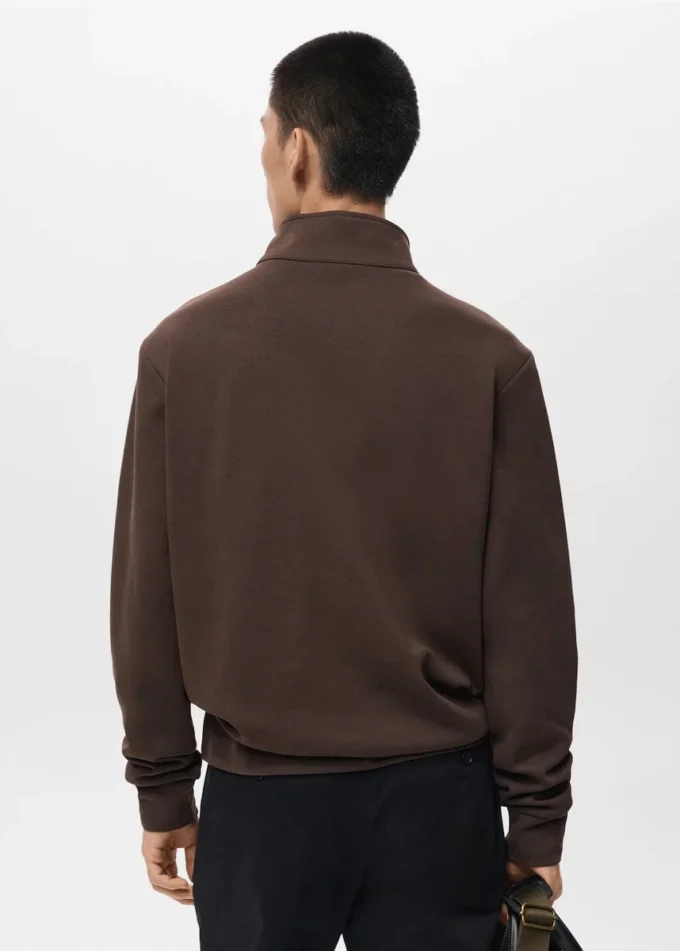 Regular-Fit-Sweatshirt aus Baumwolle mit Reißverschluss