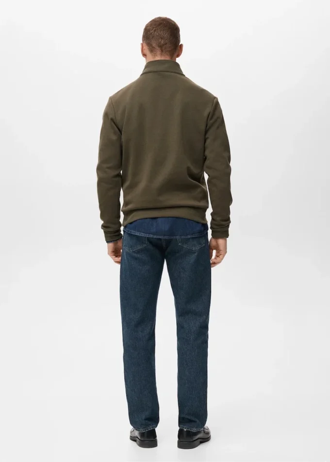 Regular-Fit-Sweatshirt aus Baumwolle mit Reißverschluss