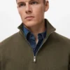 Regular-Fit-Sweatshirt aus Baumwolle mit Reißverschluss