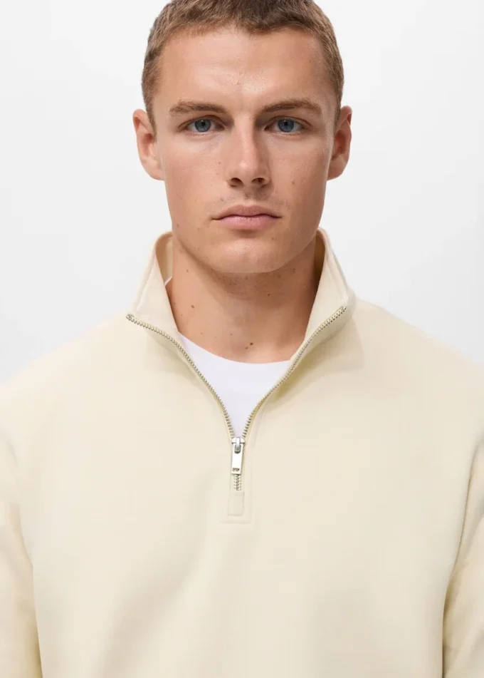 Regular-Fit-Sweatshirt aus Baumwolle mit Reißverschluss