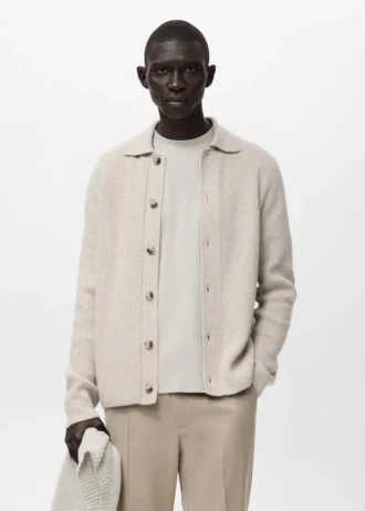 Rippstrick-Strickjacke