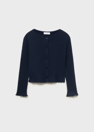 Rippstrick-Strickjacke
