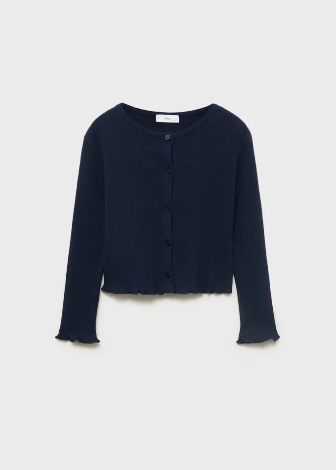 Rippstrick-Strickjacke