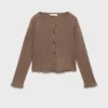 Rippstrick-Strickjacke