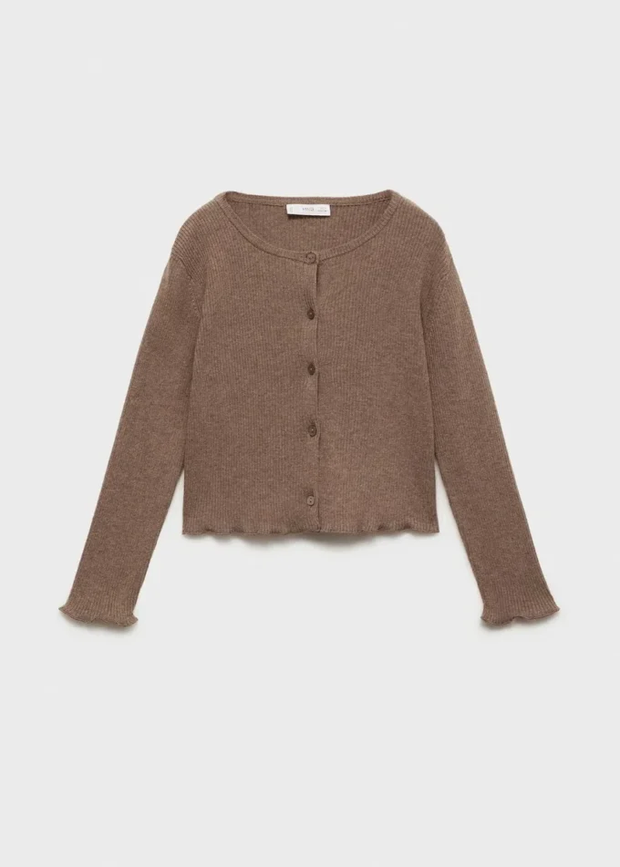 Rippstrick-Strickjacke