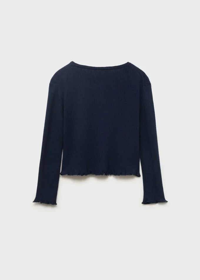 Rippstrick-Strickjacke