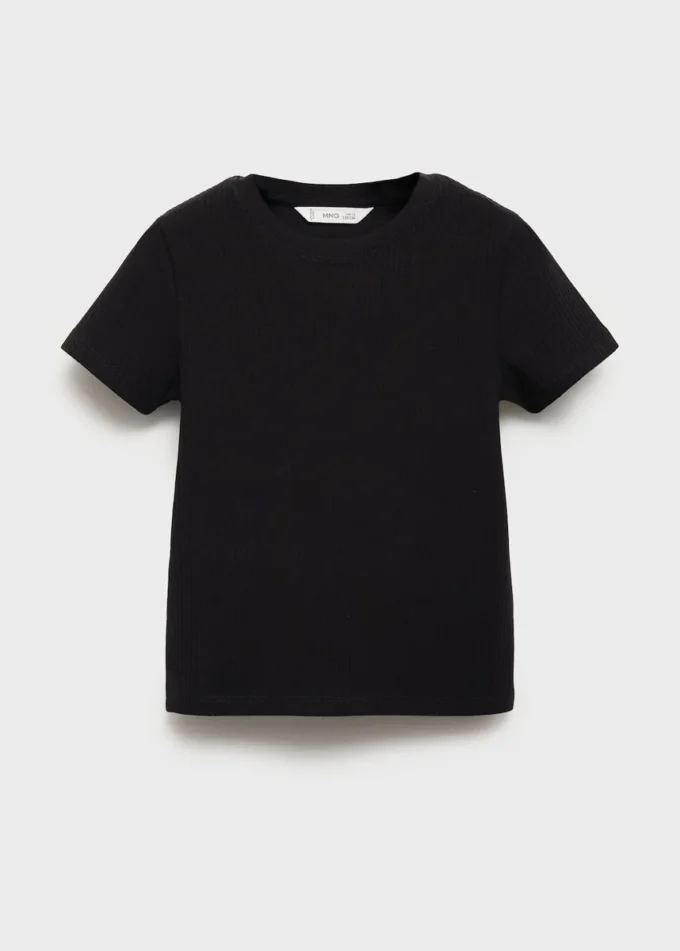 Rippstrick-T-Shirt aus Baumwolle Rippstrick-T-Shirt aus Baumwolle