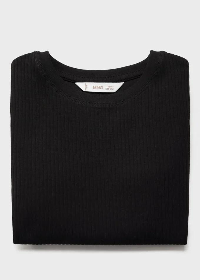 Rippstrick-T-Shirt aus Baumwolle Rippstrick-T-Shirt aus Baumwolle