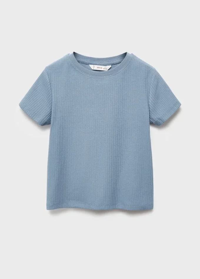 Rippstrick-T-Shirt aus Baumwolle Rippstrick-T-Shirt aus Baumwolle