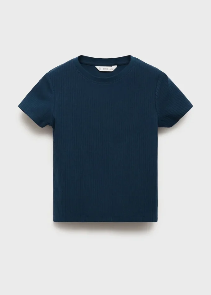 Rippstrick-T-Shirt aus Baumwolle Rippstrick-T-Shirt aus Baumwolle