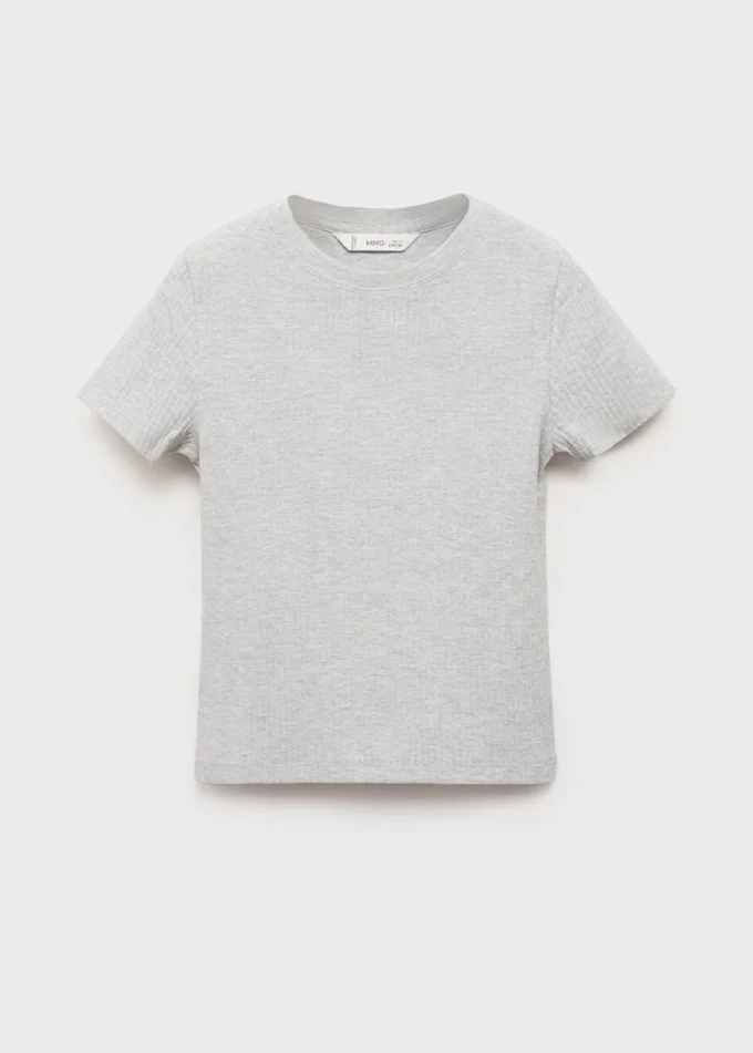 Rippstrick-T-Shirt aus Baumwolle Rippstrick-T-Shirt aus Baumwolle