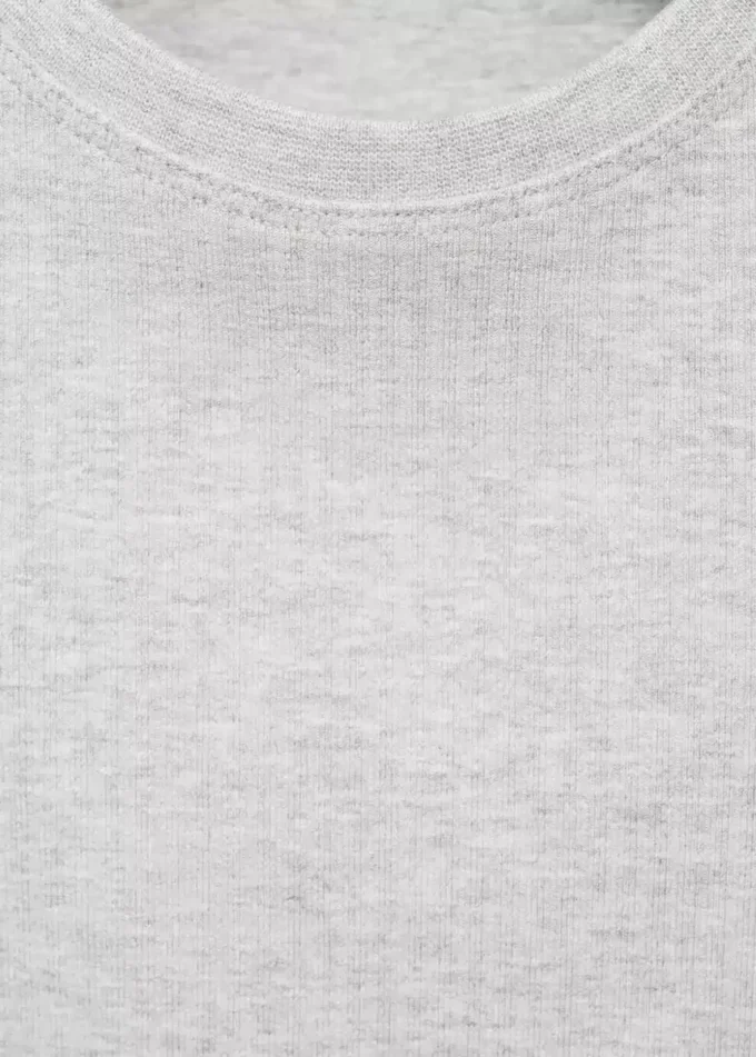 Rippstrick-T-Shirt aus Baumwolle Rippstrick-T-Shirt aus Baumwolle