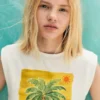Ärmelloses T-Shirt mit Aufdruck