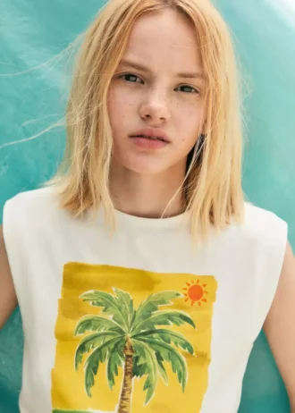 Ärmelloses T-Shirt mit Aufdruck