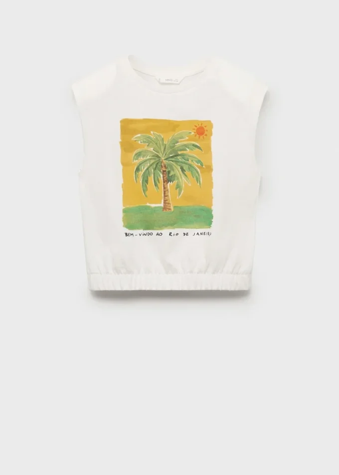 Ärmelloses T-Shirt mit Aufdruck