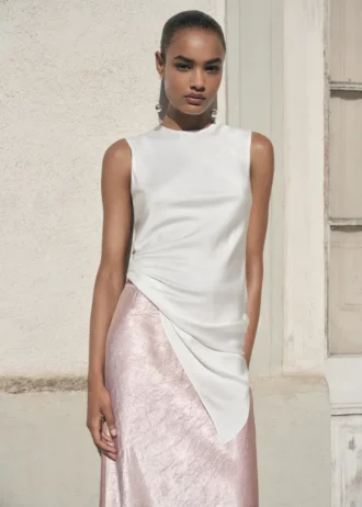 Rock aus Satin mit Knittereffekt
