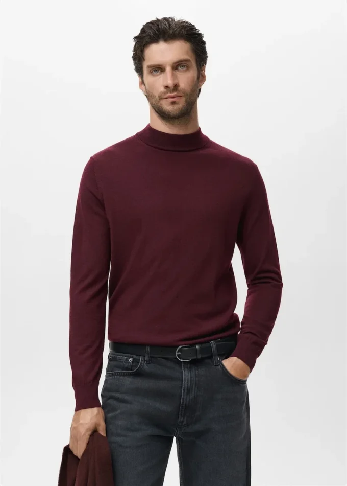 Rollkragenpullover aus 100 % Merinowolle