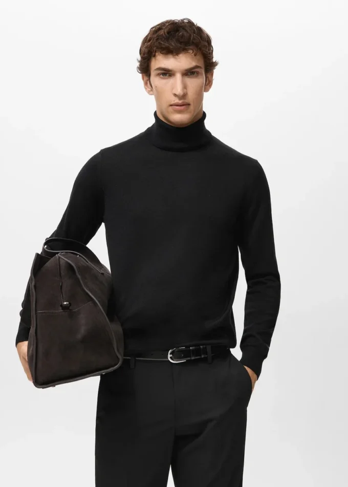 Rollkragenpullover aus 100 % Merinowolle