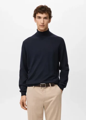 Rollkragenpullover aus 100 % Merinowolle