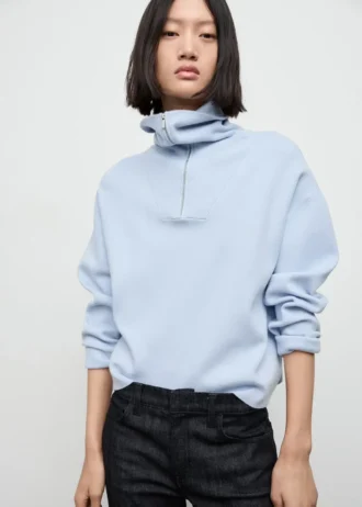 Rollkragenpullover mit Reißverschluss