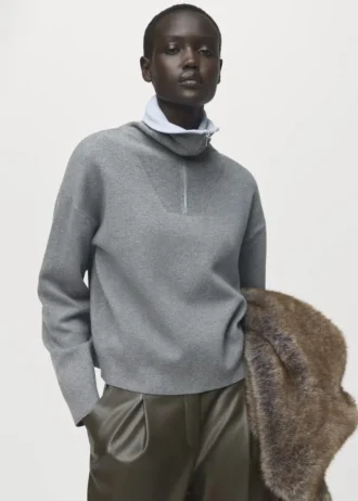 Rollkragenpullover mit Reißverschluss