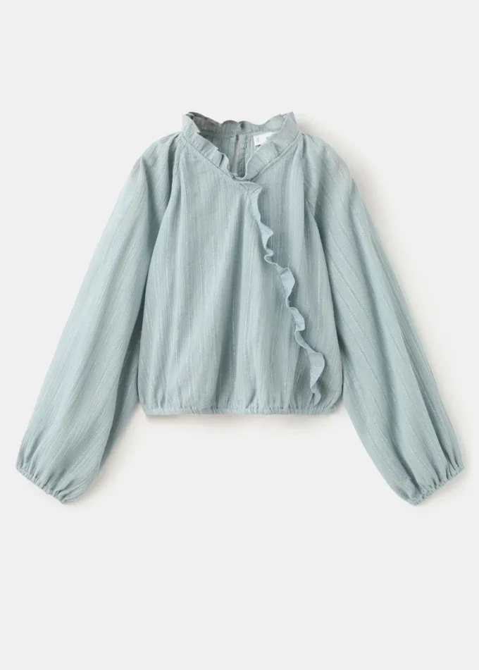 Rüschenbluse aus Lurex Rüschenbluse aus Lurex