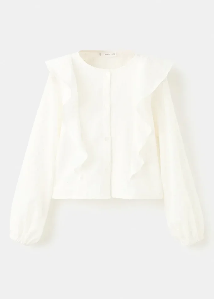 Rüschenbluse aus Lurex Rüschenbluse aus Lurex