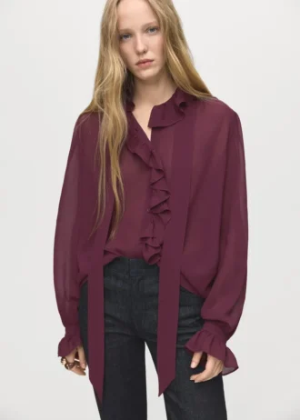 Rüschenbluse mit Schal Rüschenbluse mit Schal