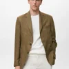 Salerno Anzugblazer 100 % Leinen, schmale Passform