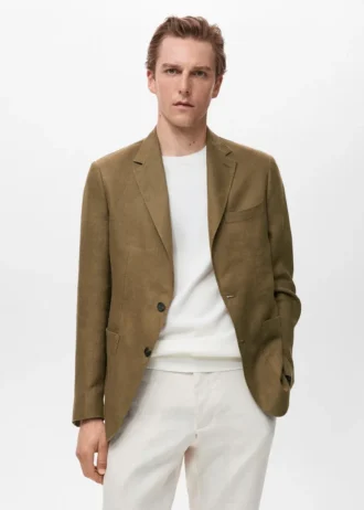 Salerno Anzugblazer 100 % Leinen, schmale Passform