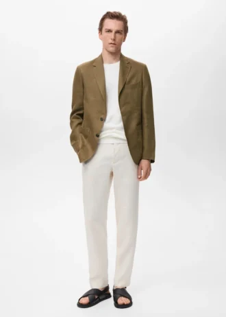 Salerno Anzugblazer 100 % Leinen, schmale Passform