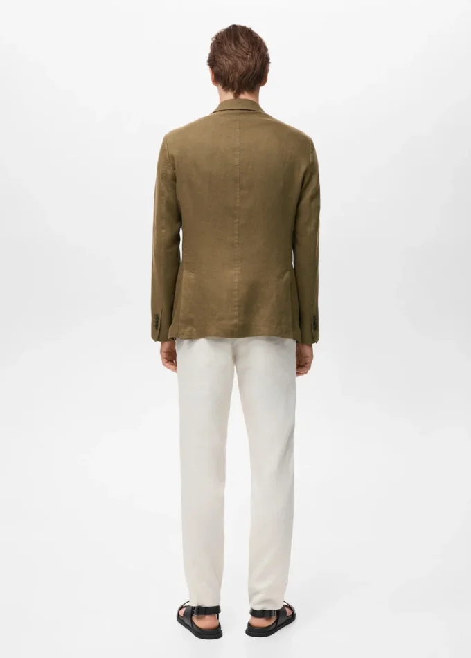 Salerno Anzugblazer 100 % Leinen, schmale Passform