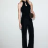 Samtige Hose mit Nahtdetails Samtige Hose mit Nahtdetails