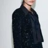 Samtjacke mit Pailletten und Schleife Samtjacke mit Pailletten und Schleife