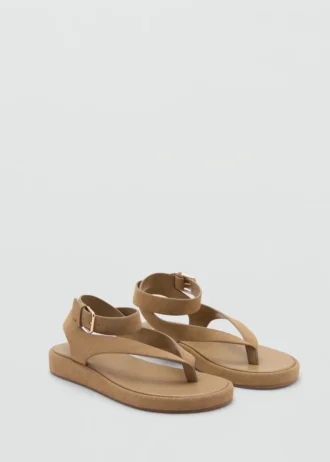 Sandalen aus Spaltleder mit Schnalle