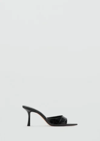 Sandalen mit Absatz in Krokodillook