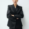 Satin-Anzugjacke Satin-Anzugjacke