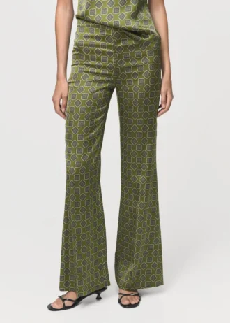 Satin-Hose mit geometrischem Print