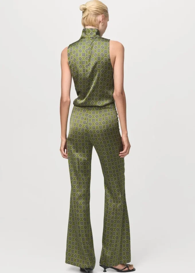 Satin-Hose mit geometrischem Print