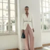 Satin-Hose mit Knittereffekt