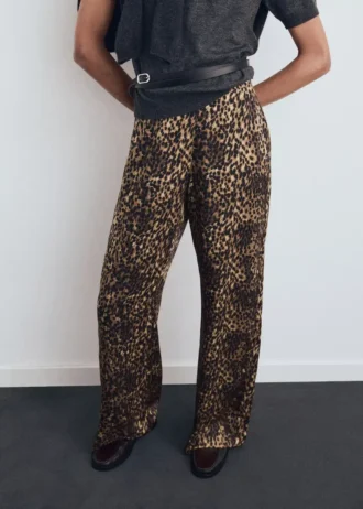 Satin-Hose mit Leopardenmuster