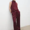 Satin-Hose mit weitem Bein