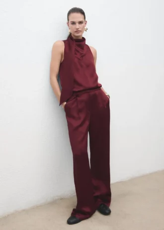 Satin-Hose mit weitem Bein Satin-Hose mit weitem Bein