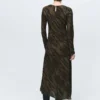 Satin-Kleid mit Animal-Print