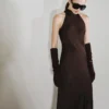 Satin-Kleid mit Knittereffekt