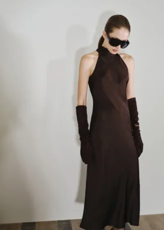 Satin-Kleid mit Knittereffekt